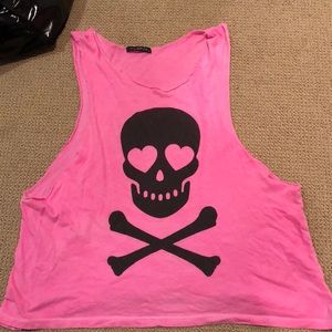 Hot pink wildfox muscle tee